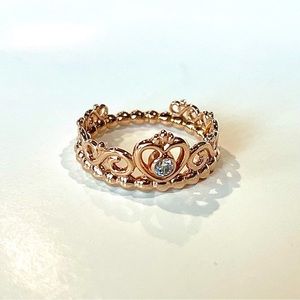 PANDORA Princess Tiara Crown Ring Rose Gold. Size 5.